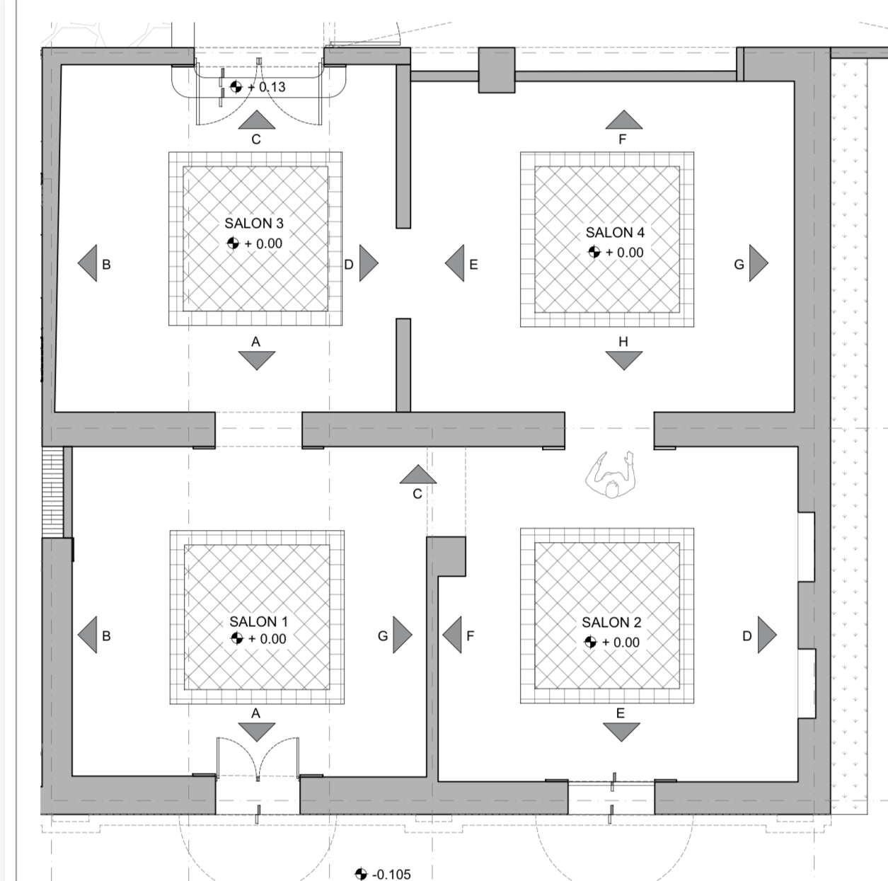 Plano de los cuatro salones de CoGallery